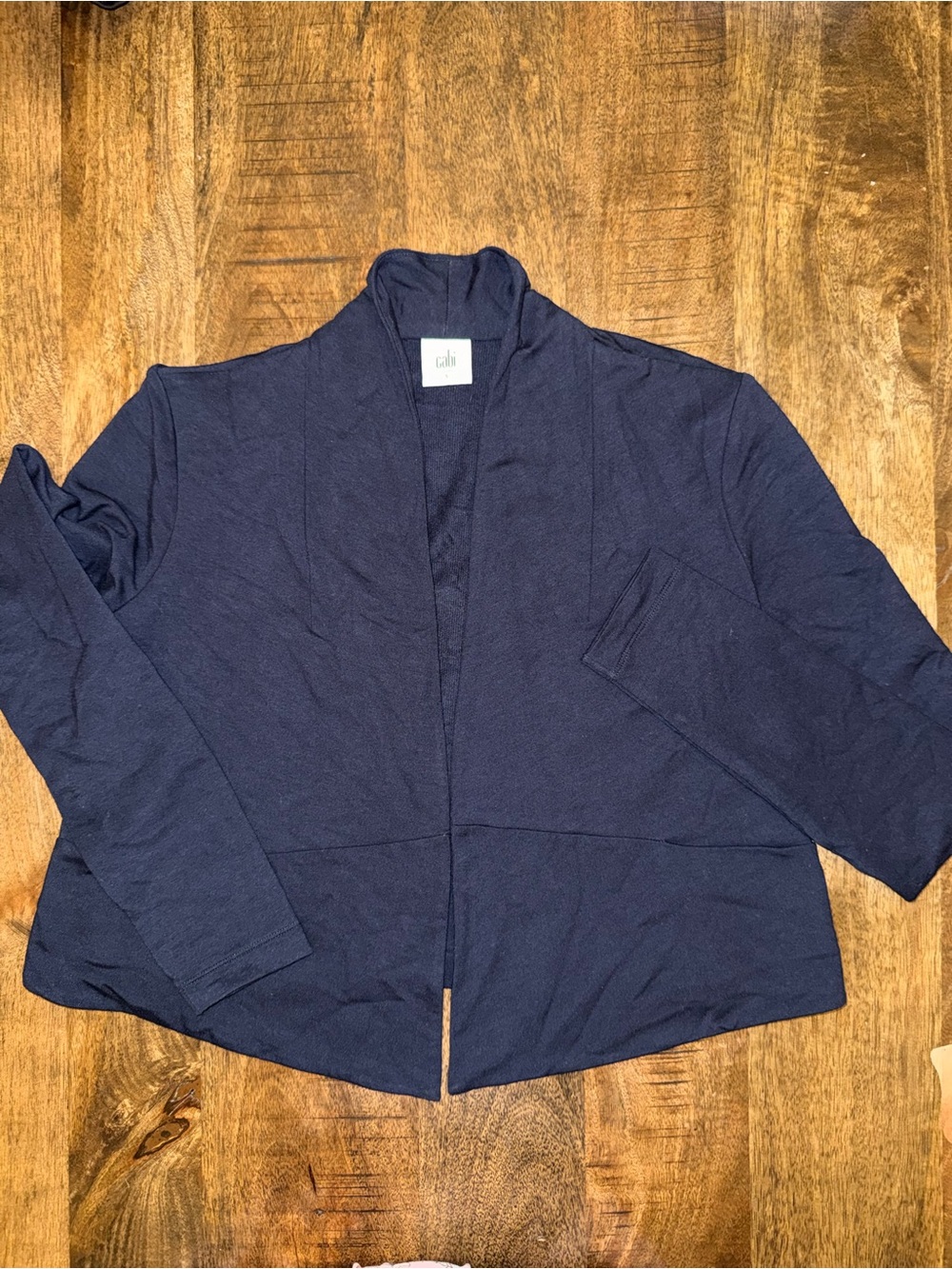 CAbi Dark Navy Open-Front Shawl Collar Jacket